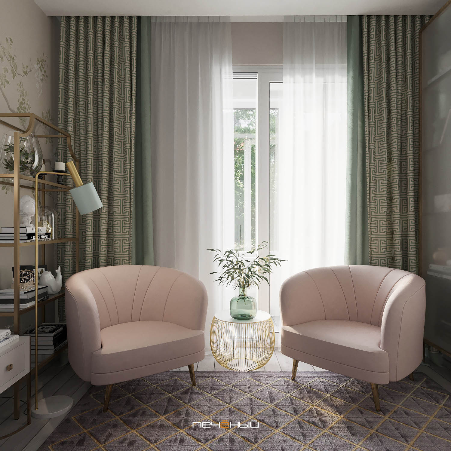 Современная трёшка в пастельных тонах