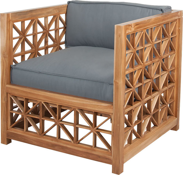 Teak Lattice Chair In Euro Oil Transitional Outdoor Lounge Teak Lattice Chair In Euro Oil Transitional Outdoor Lounge Chairs By Lighting Jungle
