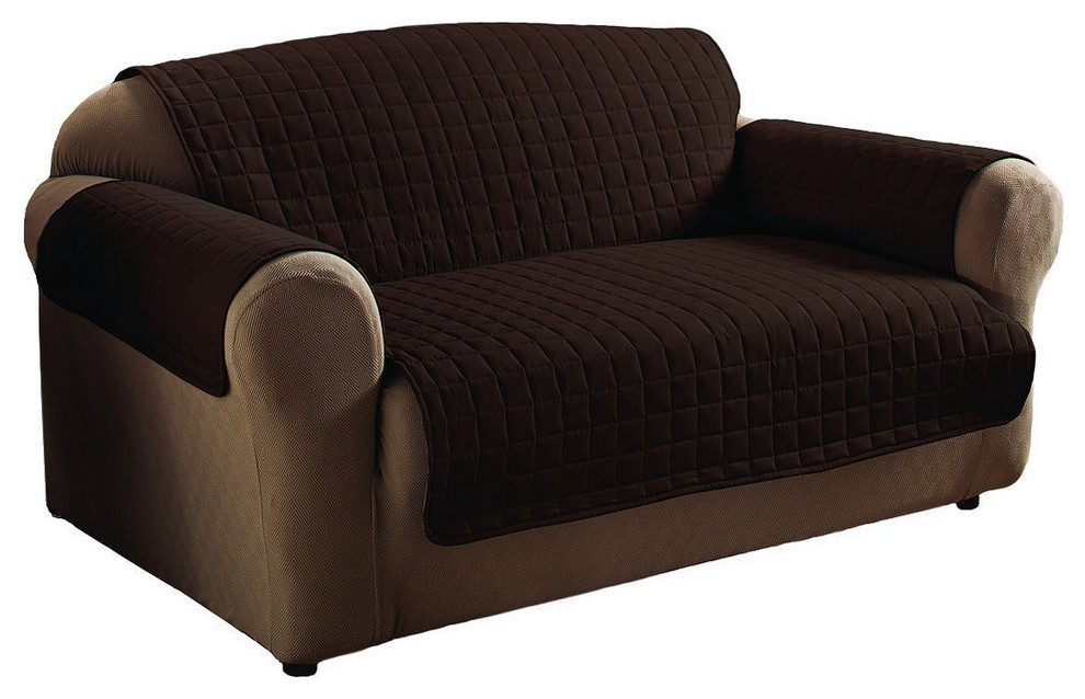 Quilted, Water Resistant Furniture Protector, Chocolate, Love Seat