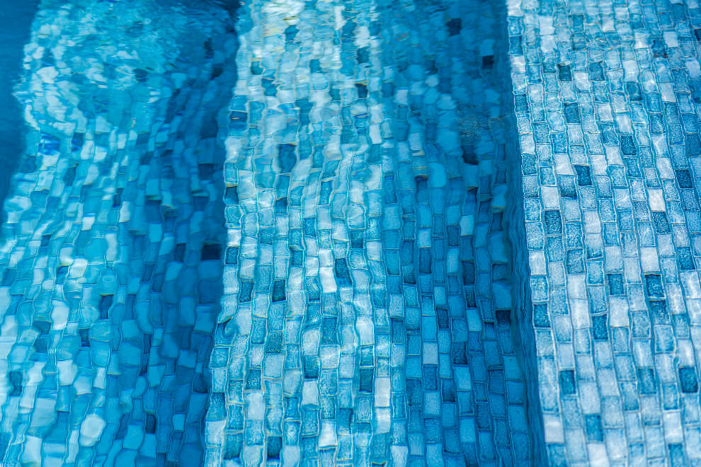 Pool - mid-sized transitional backyard stone and custom-shaped pool idea in Dallas