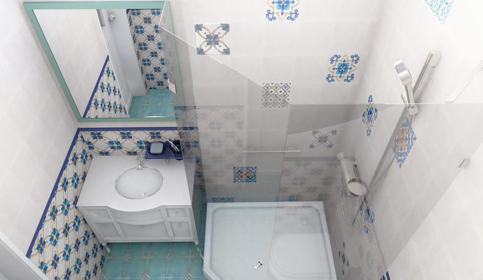 Жизнерадостная душевая комната.