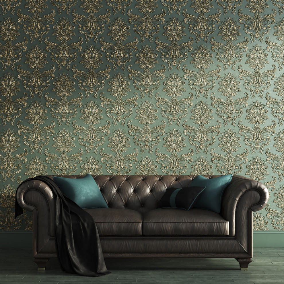 Гипсовые обои Wallcrusta в интерьере