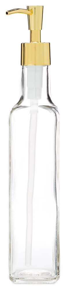 French Vessel Glass Soap Dispenser With Gold Pump