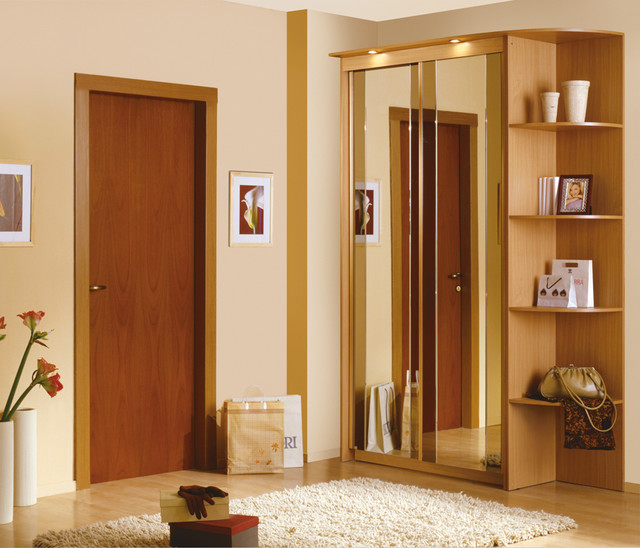 Baikal Mirror Sliding Doors Wardrobe With Corner Shelf In