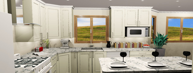 Trendy Transitional Kitchen transitional