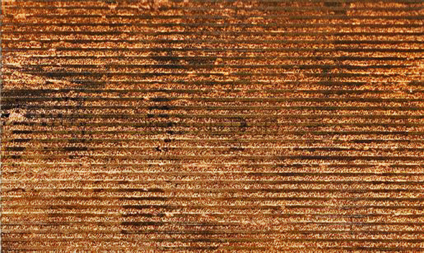 Embossed Antiqued Copper Leaf Wallpaper Sample (W1016)