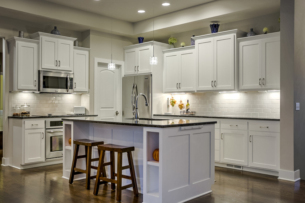 Inspiration for a transitional kitchen remodel in Omaha