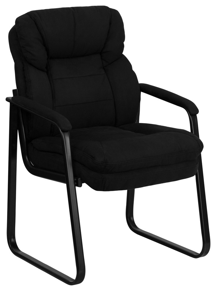 Flash Furniture Black Microfiber Side Chair, Black - GO-1156-BK-GG