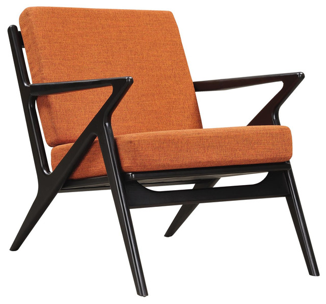 Burnt Orange Zain Chair Midcentury Armchairs And Accent Chairs Burnt Orange Zain Chair Black Finish