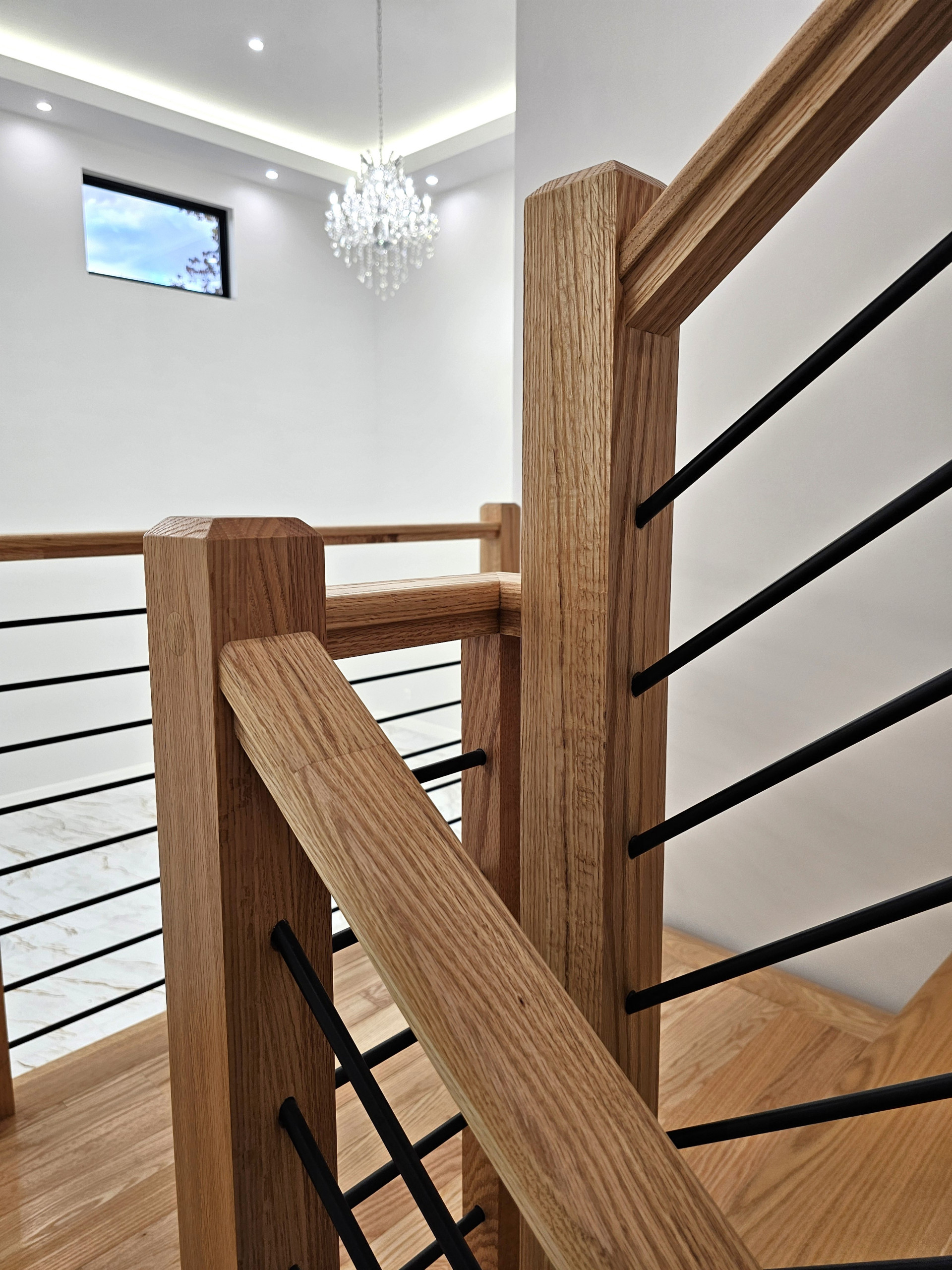143_Modern Floating Red Oak and Metal Staircase, Sterling, VA