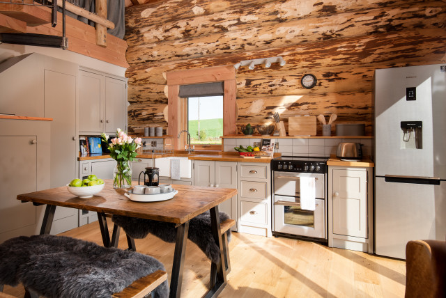 Log Cabin with Hot Tub rustic-kitchen