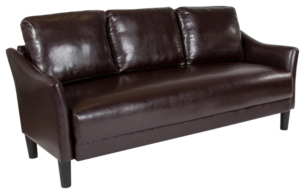 Asti Upholstered Sofa in Brown LeatherSoft