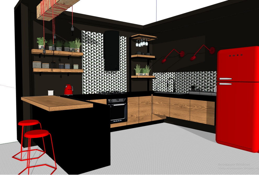 Проект: модель кухни в стиле лофт