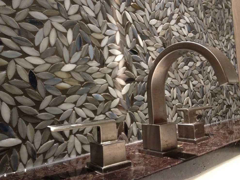 Glass tile bathroom photo in Edmonton