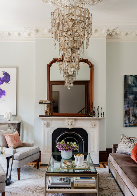 West Brookline Brownstone klassisch-wohnbereich