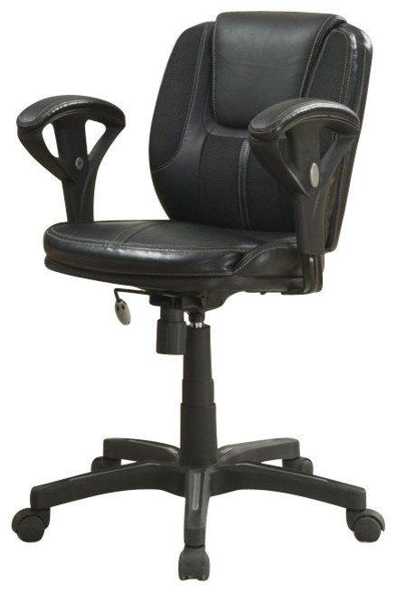 Serta Task Chair in Puresoft Black Faux Leather with Mesh