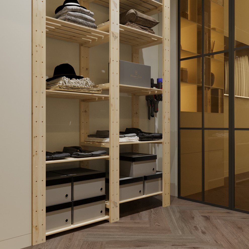 Стеллаж деревянный  БОР 2 в гардеробной