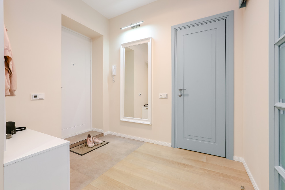 apartment with light blue doors