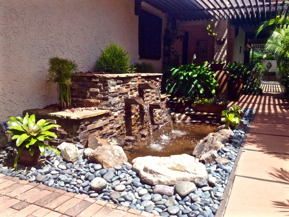 Custom courtyard water fountain Tropical Landscape Miami by