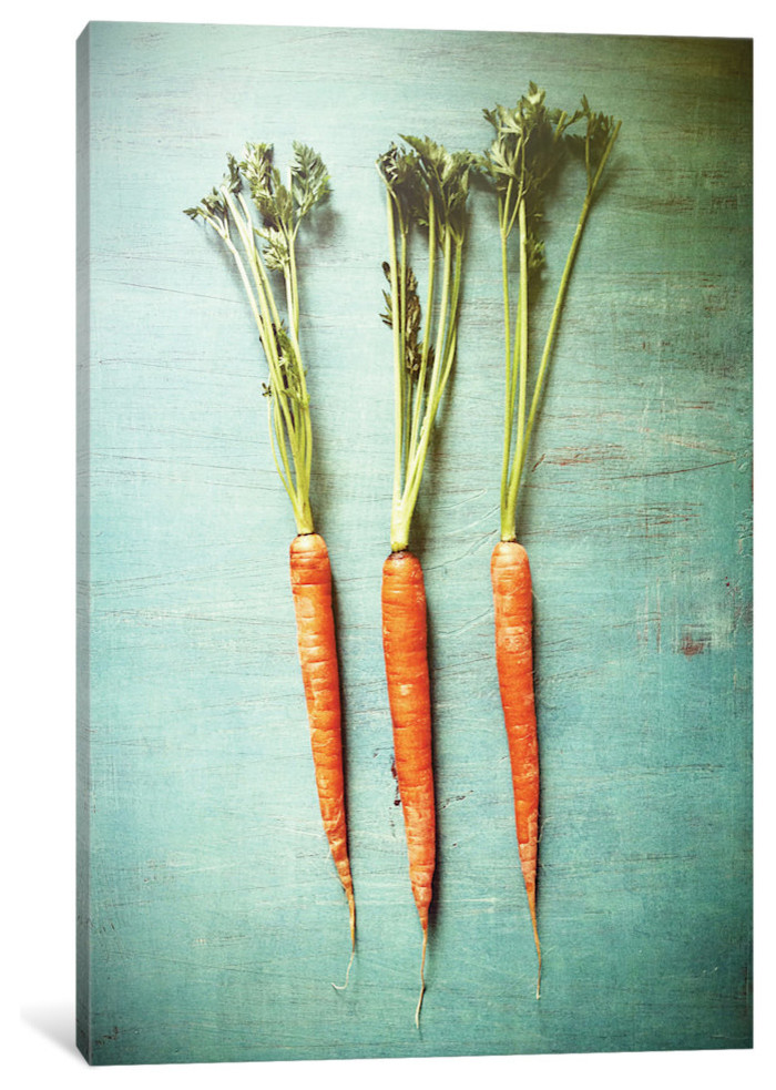 "Three Carrots" by Olivia Joy StClaire, Canvas Print, 12x8"