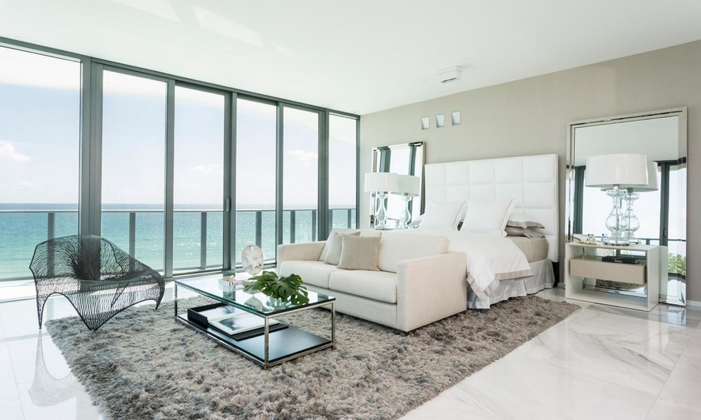 Inspiration for an expansive contemporary loft-style bedroom in Miami.
