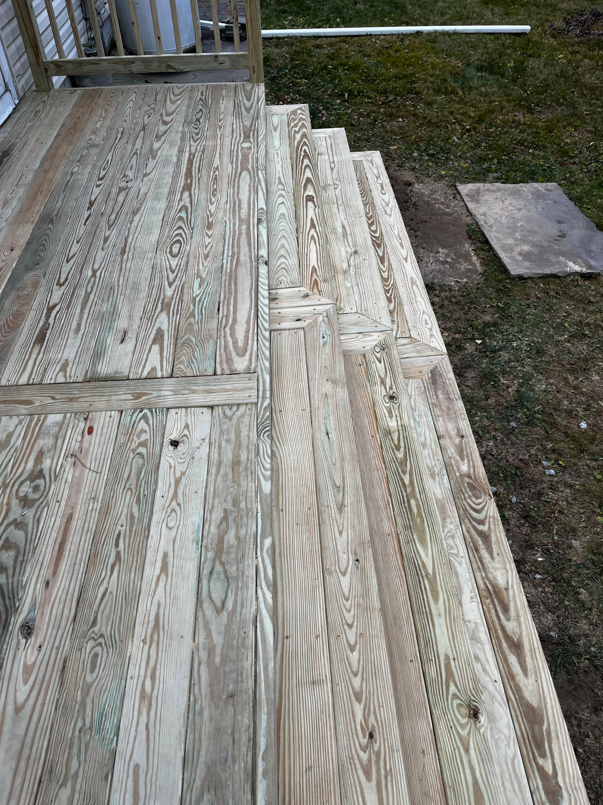 Pressure treated wood deck