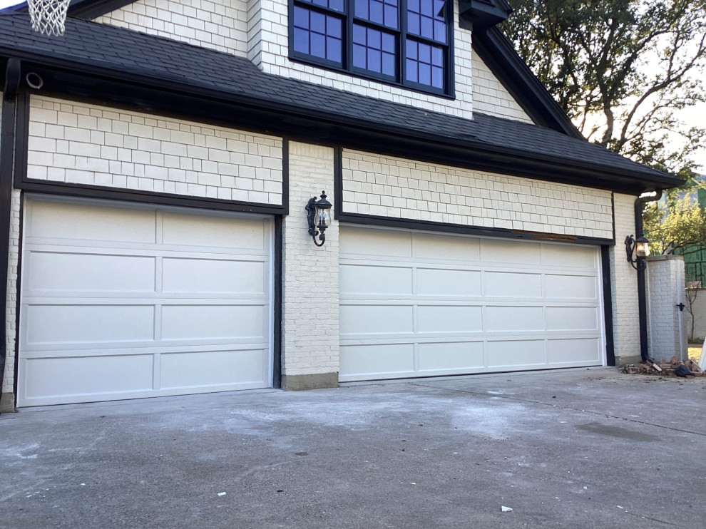 White Recessed Panel Garage Door Traditional Garage Dallas by