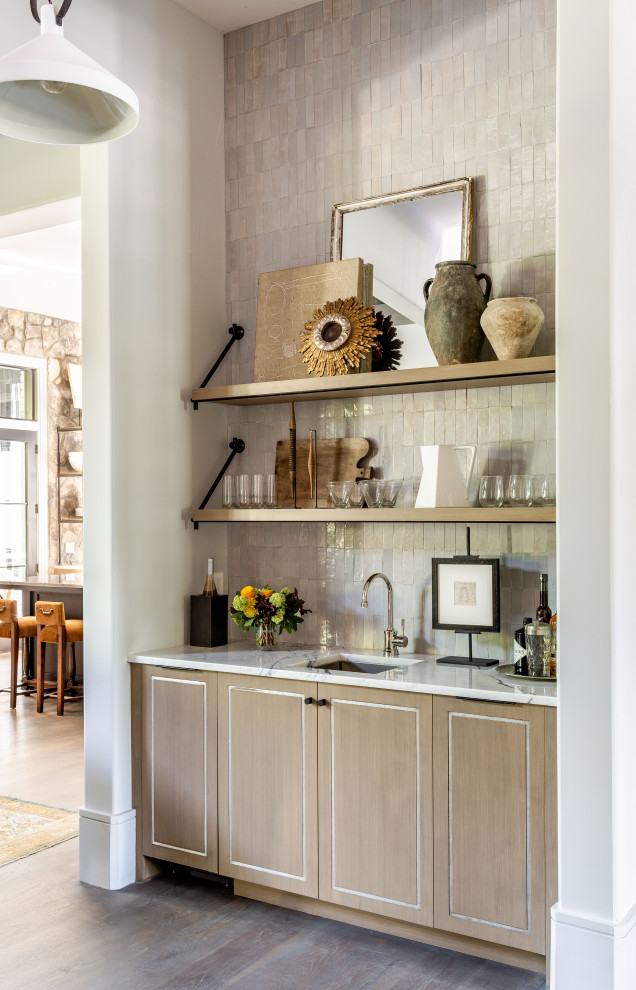 Inspiration for a transitional home bar remodel in Atlanta