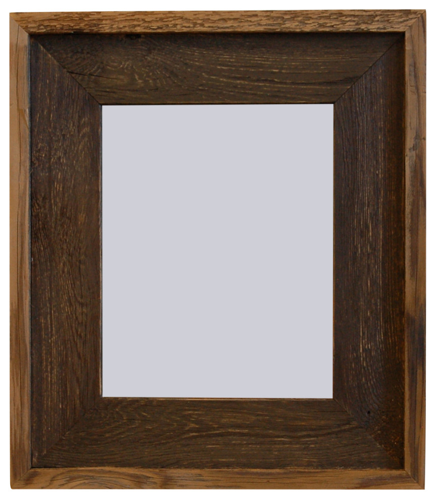 Brown Barnwood Picture Frame, Lighthouse Brown Wash Rustic Frame, 20"x20"