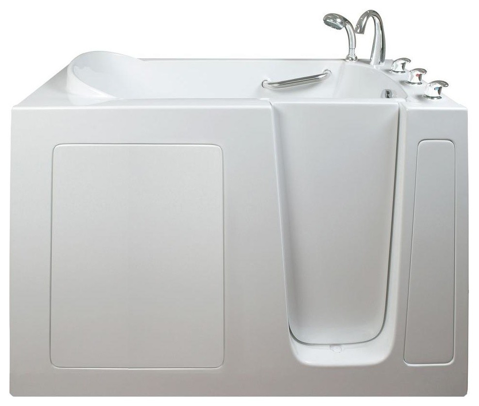 Ella's Bubbles Narrow WalkIn Bathtub, White With Right Drain/Door