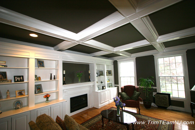 Coffered Ceilings And Beams Traditional Family Room