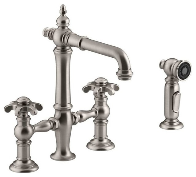 Kohler Artifacts Deck Mount Bridge Bar Sink Faucet Traditional