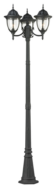 Central Square 3-Light Outdoor Post Lamp, Charcoal