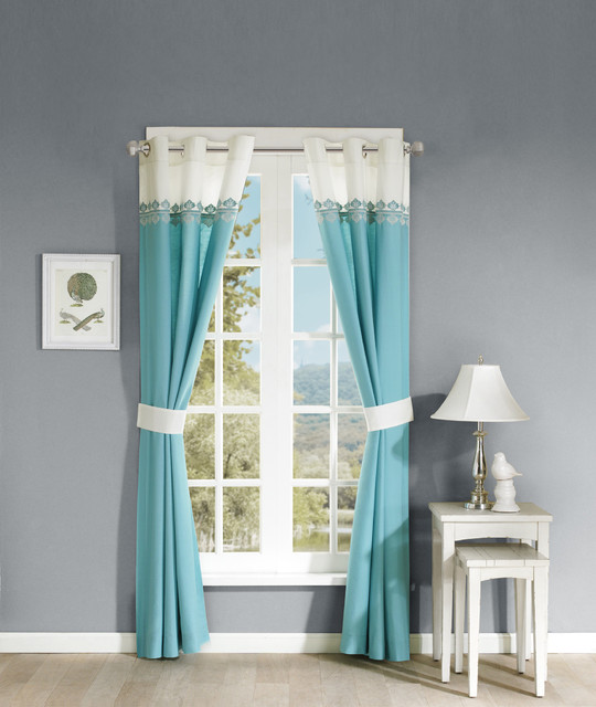 Madison Park Tara Cotton Embroidered 63 Inch Curtain Panel Pair Madison Park Tara Cotton Embroidered 63 Inch Curtain Panel Pair