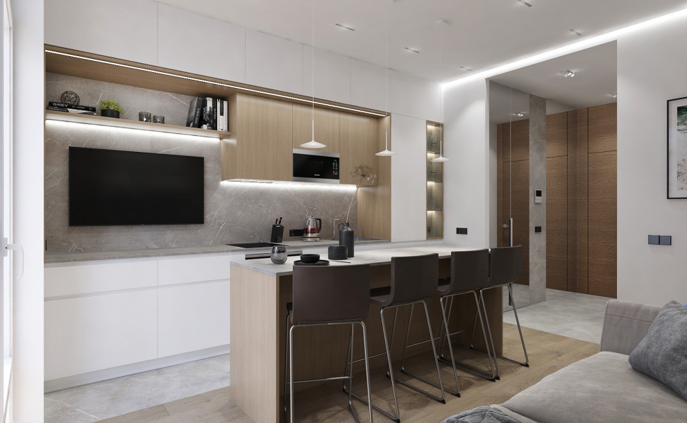 Квартира 50м2 в современном стиле для молодой семьи в ЖК "Ленинград"