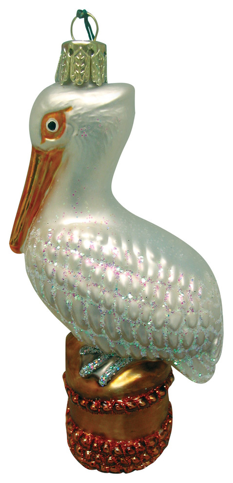 Nautical Ocean Bird Pelican Christmas Holiday Ornament