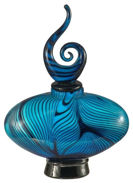 Dale Tiffany AV12084 Blue Spider Web 8.75" Perfume Bottle