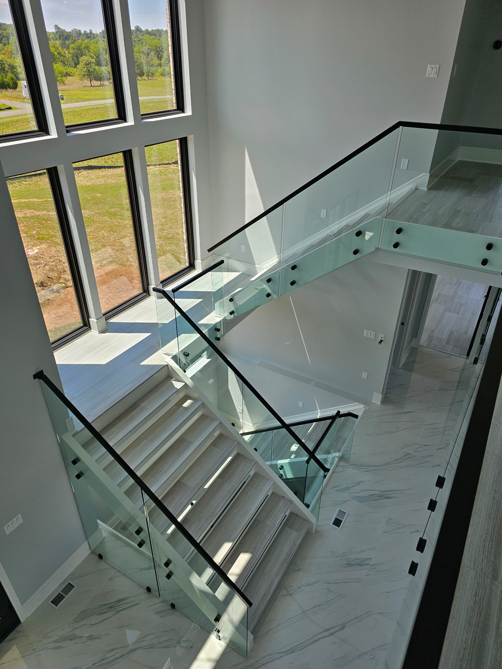 125_Modern Open Rise Stair with Glass Balustrade, Aldie, VA 20105