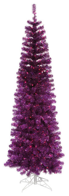Pre Lit Artificial Pencil Tinsel Christmas Tree Purple Lights Pre Lit Artificial Pencil Tinsel Christmas Tree Purple Lights 9