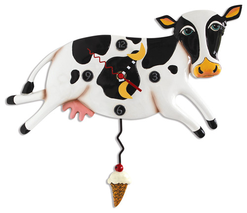 Allen Designs Bessie the Jumping Cow Pendulum Wall Clock