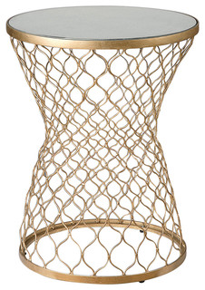 Aisha Global Bazaar Mirrored Gold End Table