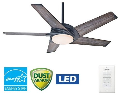 Stealth Ceiling Fan With Light With Wall Control 54 Aged Steel