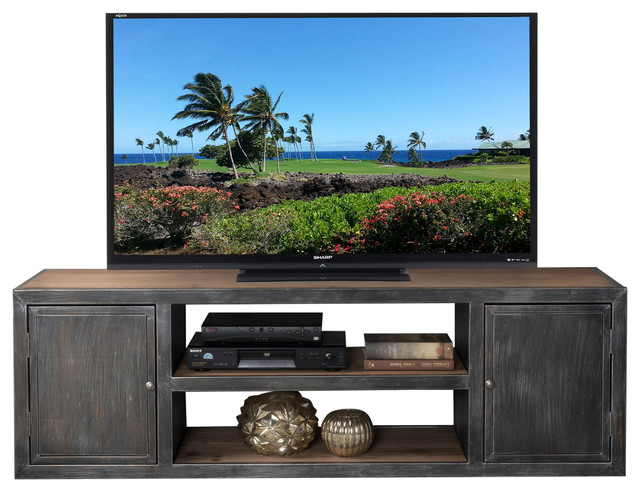 Bayview Antique Black And Silver Firwood Tv Stand Rustic Bayview Antique Black And Silver Firwood Tv Stand