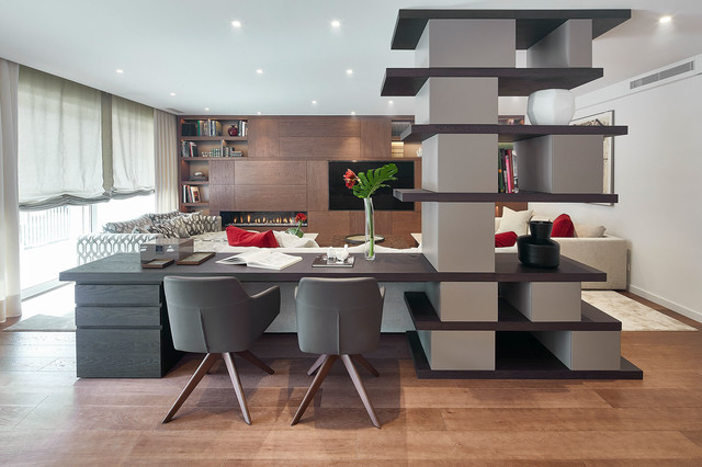 Sal&oacute;n con despacho | Vivienda C&aacute;rdenas contemporary-family-room