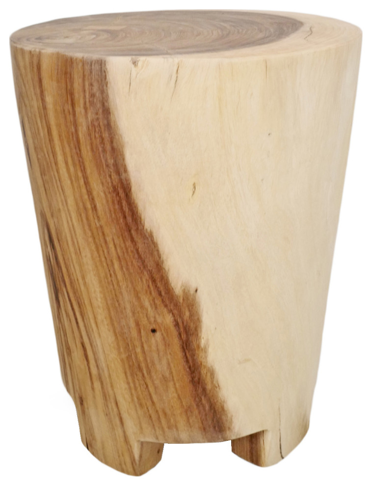 Acacia Wood Drum Side Table 1 Rustic Side Tables And End Tables