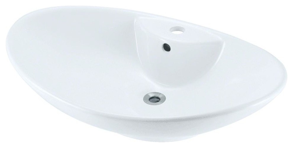 V210 Porcelain Vessel Sink, White, Sink Only, No Additional Accessories