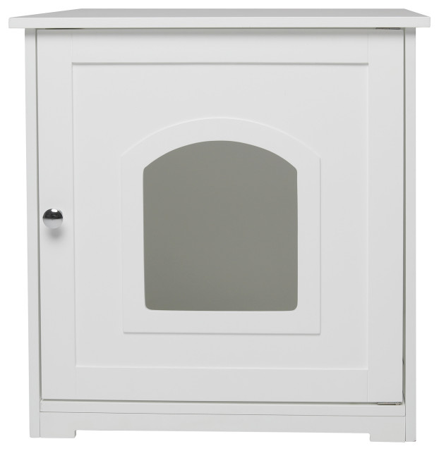 Kitty Litter Loo, White Contemporary Litter Boxes And Covers by