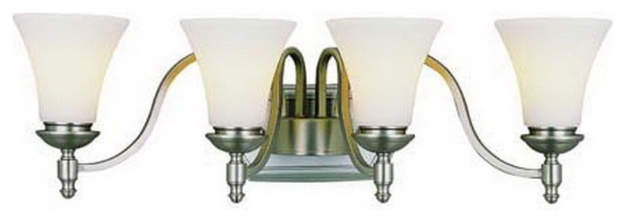 Brushed Nickel and Frosted Opal Glass 4-Light Bath