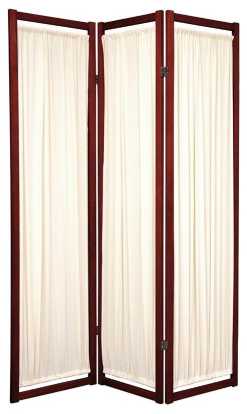6' Tall Helsinki Shoji Screen, 3 Panel, Rosewood
