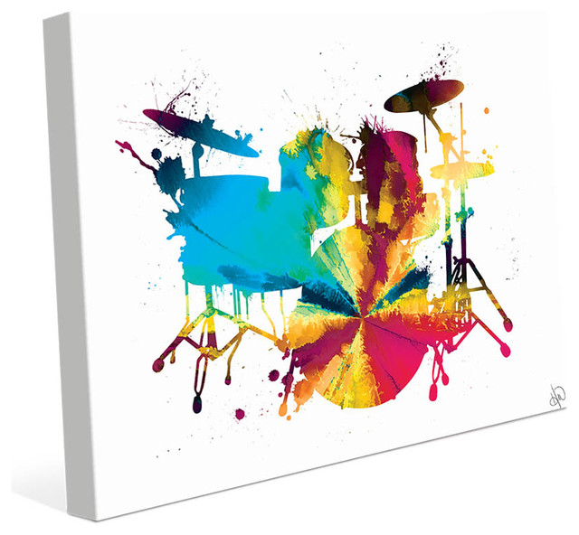 Psychedelic Drum Set Abstract Watercolor Burst Wall Art Print ...